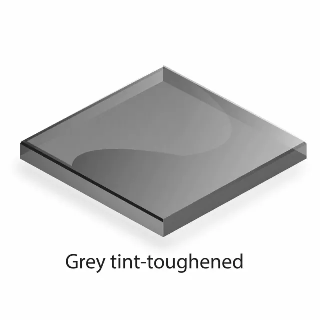 Bespoke Toughened Glass - Cut to Size - 6mm Grey Glass, Safe Cut, Unpolished