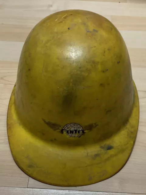 Vintage GENTEX Logo Hard Hat Safety Helmet Yellow Plastic USA Made