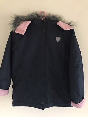 girls Winter coat age 10 Years Detachable Fur Trimmed Hood Fantastic Condition