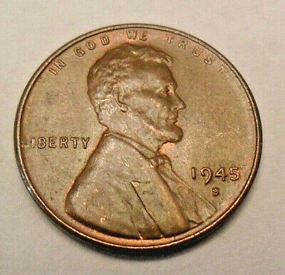 1945 S Lincoln Wheat Cent / Penny Coin  *FINE OR BETTER*  **FREE SHIPPING**