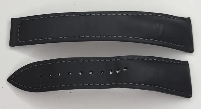 Auténtico Blancpain Negro Cuero de Becerro Correa Reloj 20/16mm 102 + 102mm 420C