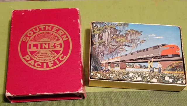Vintage Southern Pacific Line Souvenir Playing Card Deck Train Railroad Real Pic