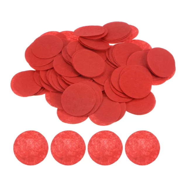 200pcs Round Felt Circles, 50mm 2" Craft Felt Pads Non-Woven Fabric Pad Red