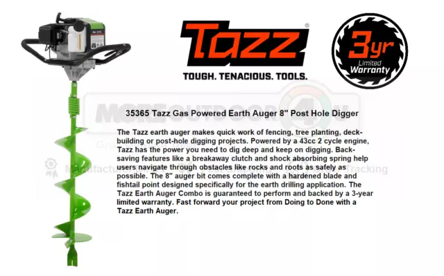 35365 New  Ardisam Tazz Gas Powered Earth Auger Includes 8" Post Hole Digger