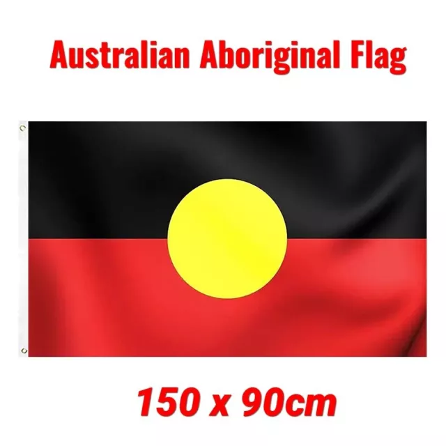 Large Heavy Duty Australian Aboriginal Flag 150x90 cm Indigenous Outdoor Flag