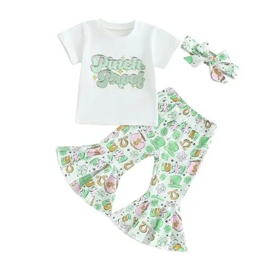 Baby Girl First Birthday Outfit Toddler Romper 2-3T D St Patricks Day White