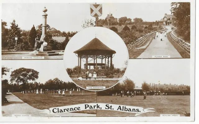 Vintage Postcard -st albans clarence park  5X views posted 1915