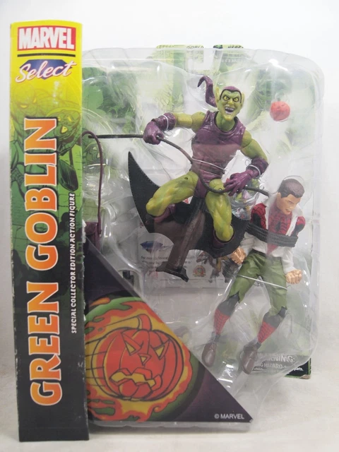 2018 Marvel Diamond Select Green Goblin & Unmasked Spider-Man Figure New