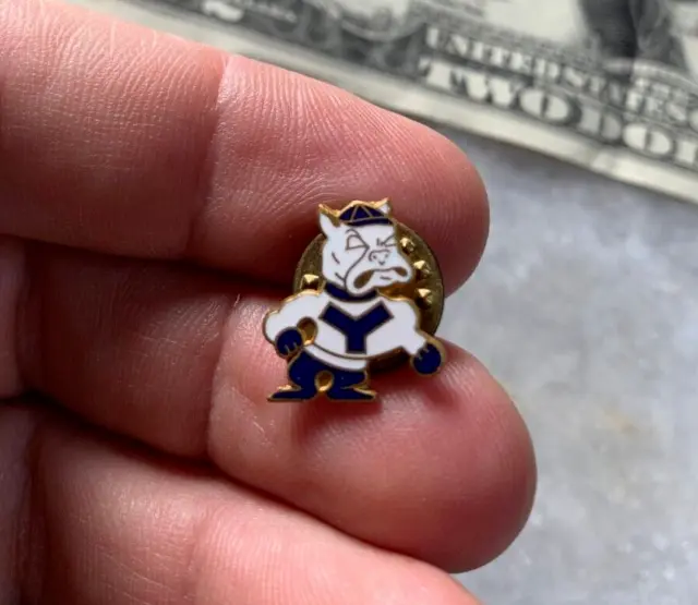 RARE: Vintage YALE University Bulldog Enamel Pin Brooch Badge Medal Pinback!