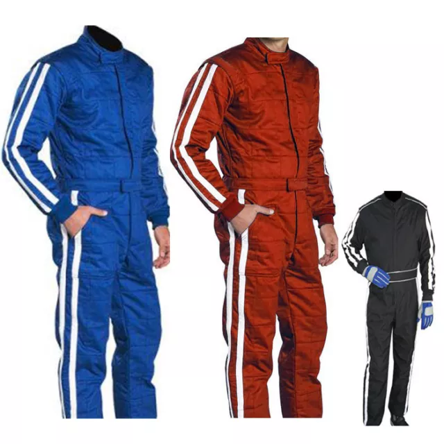 GO Kart Cordura RACE Anzug - blau - schwarz - rot mit weißem Streifen - NEU