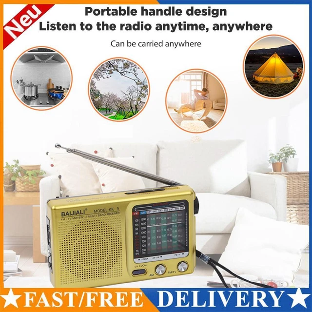 RETRO FULL BAND SW AM FM Emergency Mini Weather Radio Built-in Speaker ...