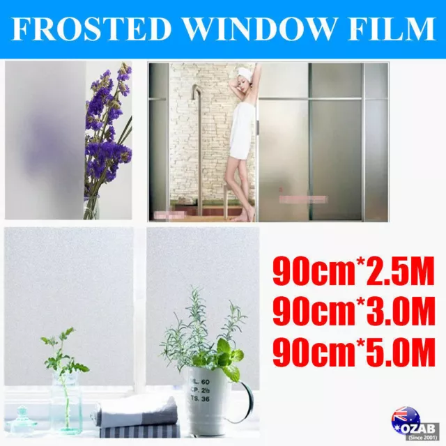 Sand Blast Clear Privacy Frosted Frosting Removable Window Glass Film 2.5M 3M 5M