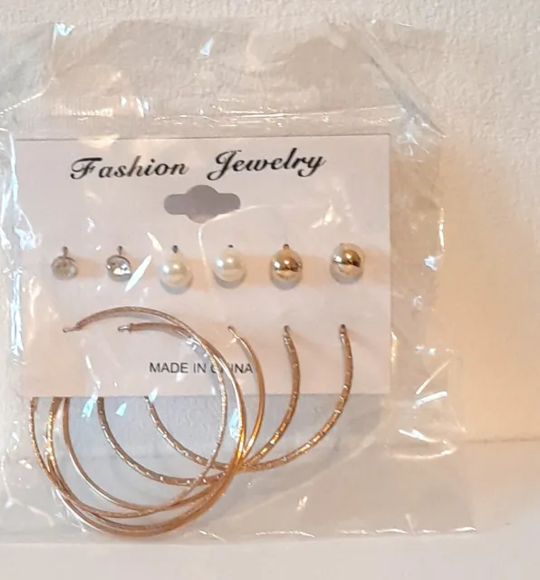 Ensemble de 6 paires de boucles d'oreilles Fashion Jewelry