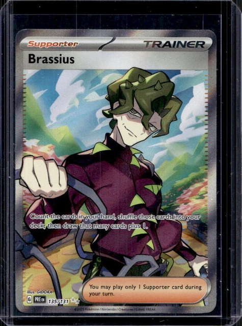 2025 POKEMON SCARLET & Violet Prismatic Evolutions Brassius Holo #135/ ...