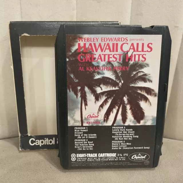 Webley Edwards Presents Hawaii Calls Greatest Hits 8 Track Tape Cartridge...