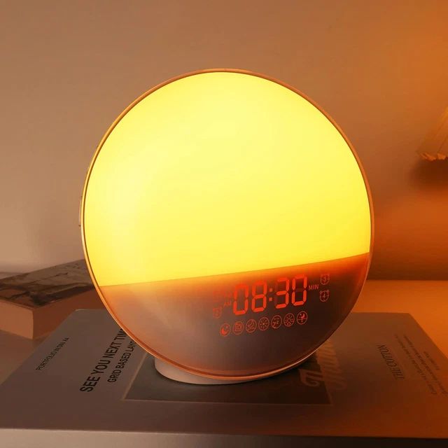 Réveil Lever De Soleil AJ300 – Pour Dormeurs Lourds, Aide Au Sommeil, Blanc