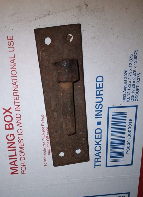 Antique Iron Barn Door Strap Hinges 8 3/4'' Long Matching Pair 3