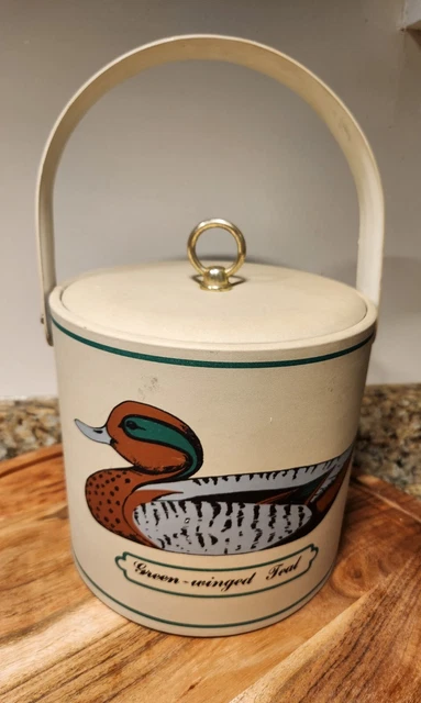 VTG Georges Briard Ice Bucket, Mallard Duck MCM, Hunters Collectors