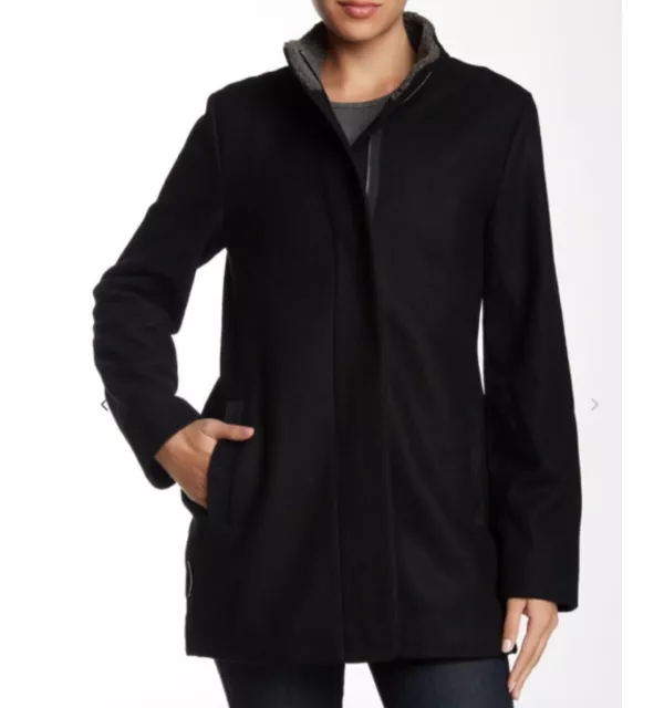 Ugg Australia Womens Shelley Fur Lined Leather Wool Blend Coat Jacket Black Sz M Ugg Australia Womens Shelley Fur Lined Leather Wool Blend Coat Jacket Black Sz M