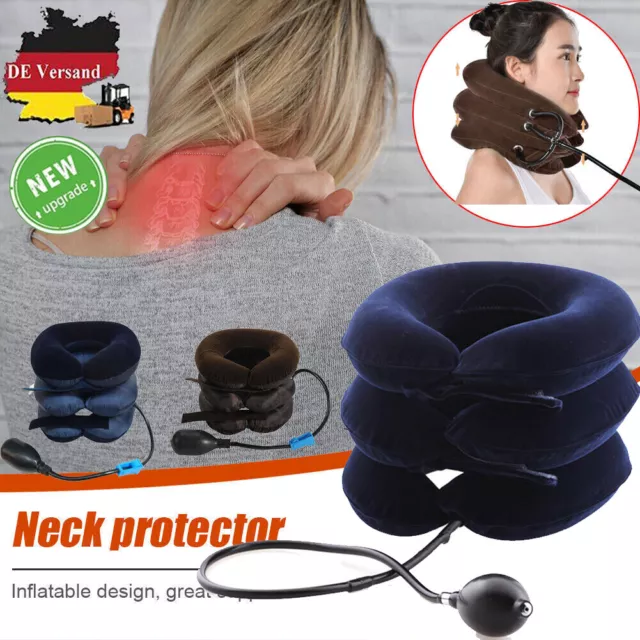 Inflatable Cervical Neck Back Traction Neck Head Stretcher Pain Relief Collar