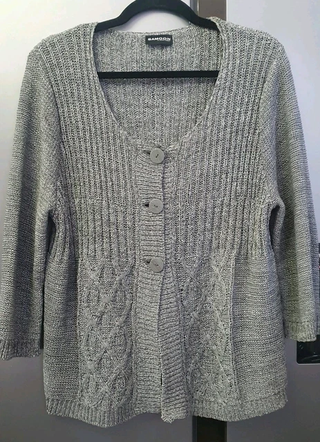 SAMOON BY GERRY Weber Grey Cardigan UK18 EU46 US14 Womens Fit