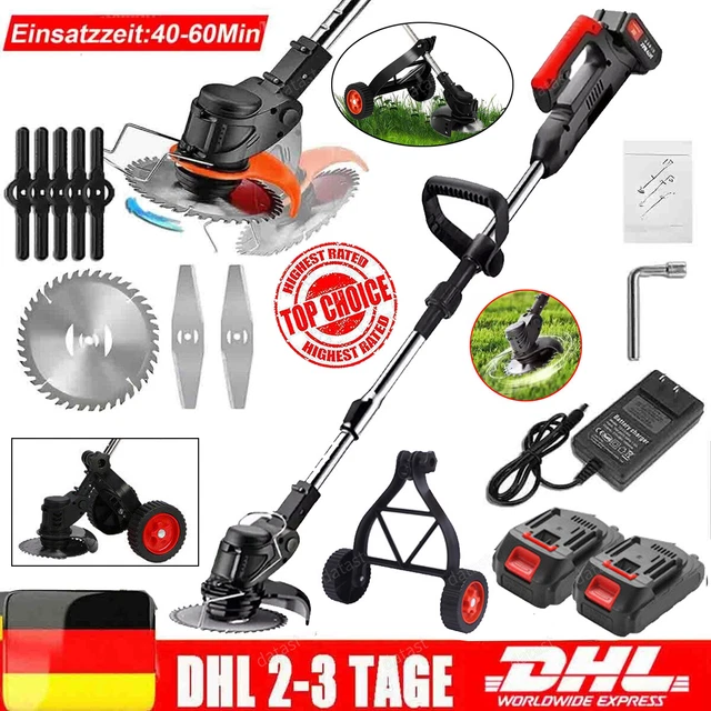 Lama 6 Pollici Decespugliatore Elettrico 68VF Con 2 Batterie - Tagliaerba 3 In 1 Attrezzo Giardinaggio Lama 6 Pollici