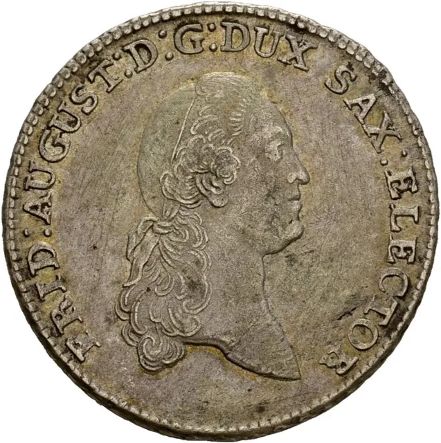 Künker: Sachsen, Friedrich August III., 2/3 Taler 1777 EDC, Silber