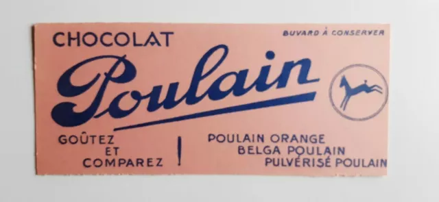 Buvard vintage CHOCOLATS POULAIN Pulvérisé