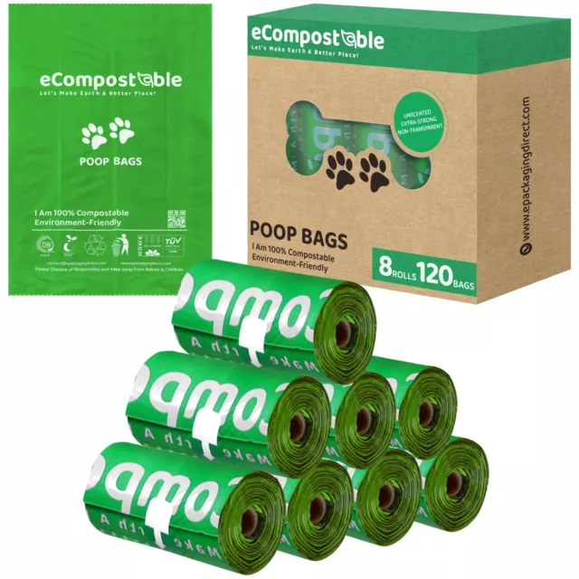 Dog Waste Poo Bags Cat Poop Bag 100% Compostable Pets Waste Bag Corn Degradable