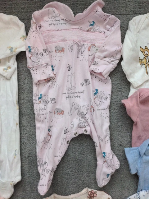 Massive bundle baby girls 0-3 months clothes sleepwear bedtime sleepsuits & vest 5