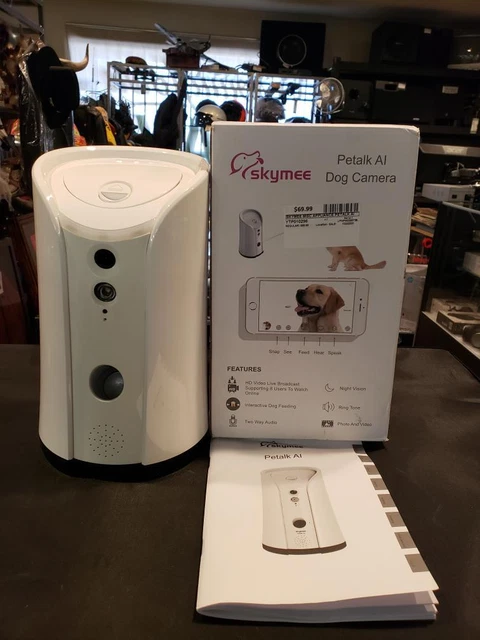 Skymee Petalk Ai Dog Camera/ Audio & Treat Dispenser, Wifi Remote Pe (Ytp010296)