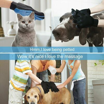 Pet Hair Gloves Brush Remover 1 Pair Dog Cat Comb Fur Mitt Massage Grooming Bath 3