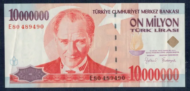 Turkey - 10 Million Of Lyre 1999 P.M. N° 214 Very Fine+ Gian 3