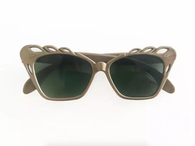 1960s Willson Beige Metallic Sunglasses - Made in USA