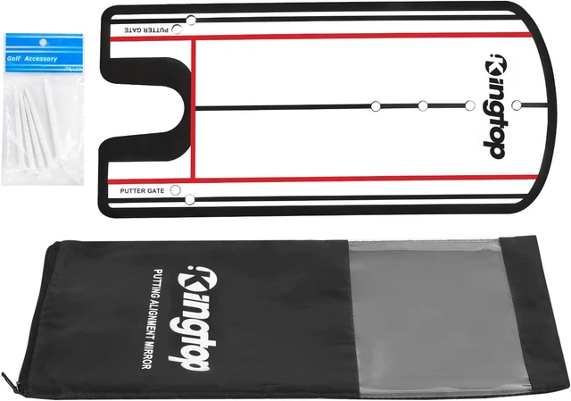 Golf Putting Alignment Mirror with Putting Cup Combo, Portable Swing Training Ai
