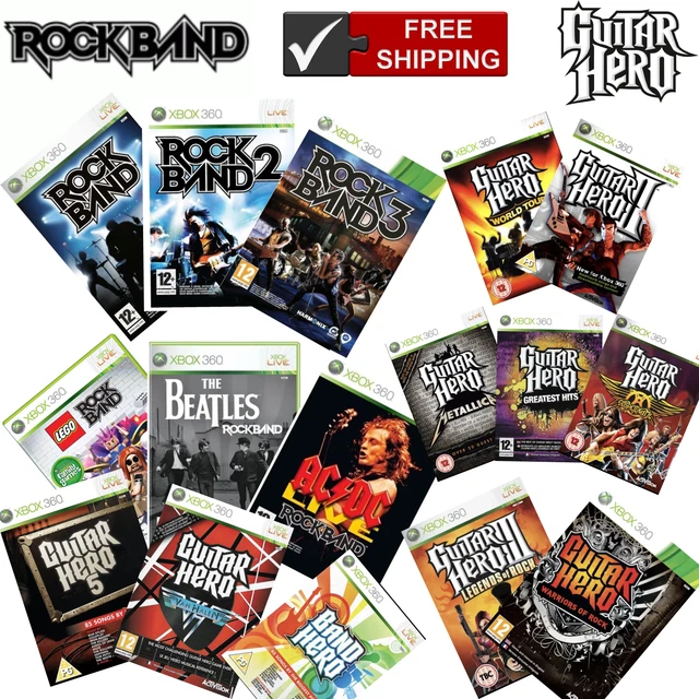 Rockband & Guitar Hero Games Xbox 360 All In Stock - Foto 9