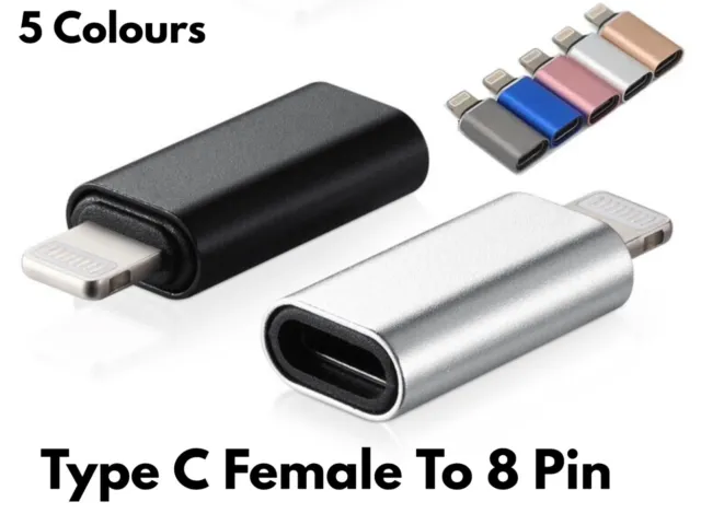 NEW USB-C Female to 8 Pin Male For Adapter Converter Type C USB CHARGER