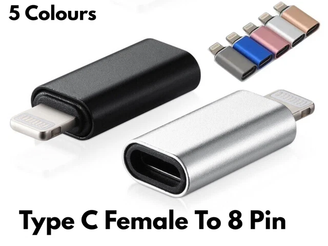 NEW USB-C Female to 8 Pin Male For Adapter Converter Type C USB CHARGER