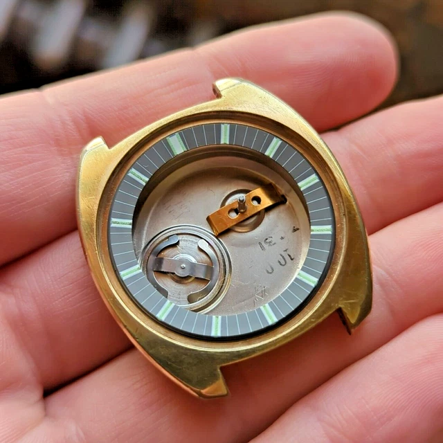 BULOVA ACCUTRON 3031 Spaceview Empty Watch Case Part 18kt Plated (V231