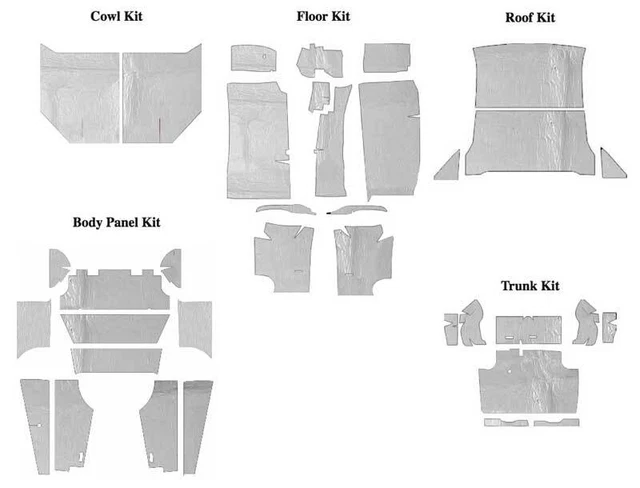 1968-70 Mopar B-Body 2 Door Hardtop or Sedan Complete Acoustic Shield Set