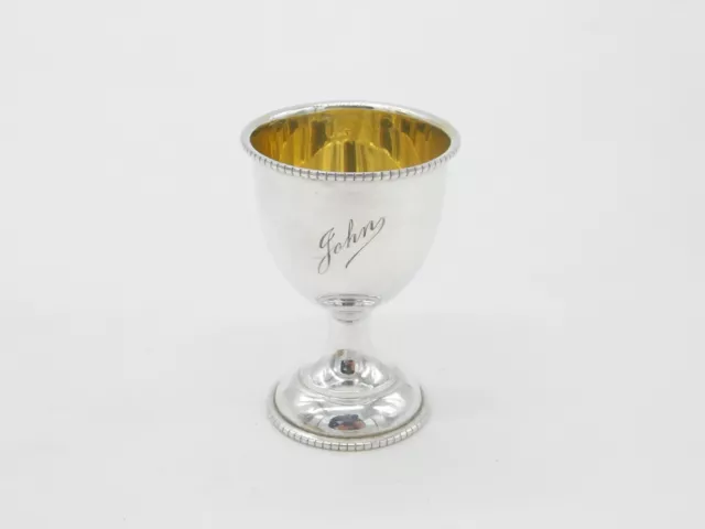 Sterling Silver 'John' Egg Cup Gilded Interior 1932 London Antique Art Deco
