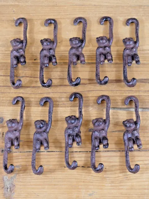 10 Monkey Hooks Plant Cast Iron Small Hook Hanger Kettle Hook Vintage Japanese