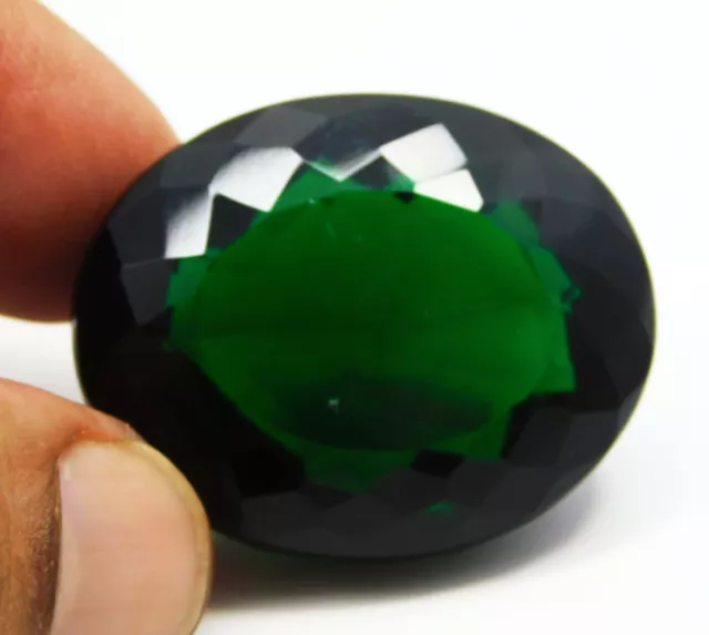 78.30 CT Naturel Certifié Coupe Ovale Beau Vert Émeraude Libre Pierre Précieuse