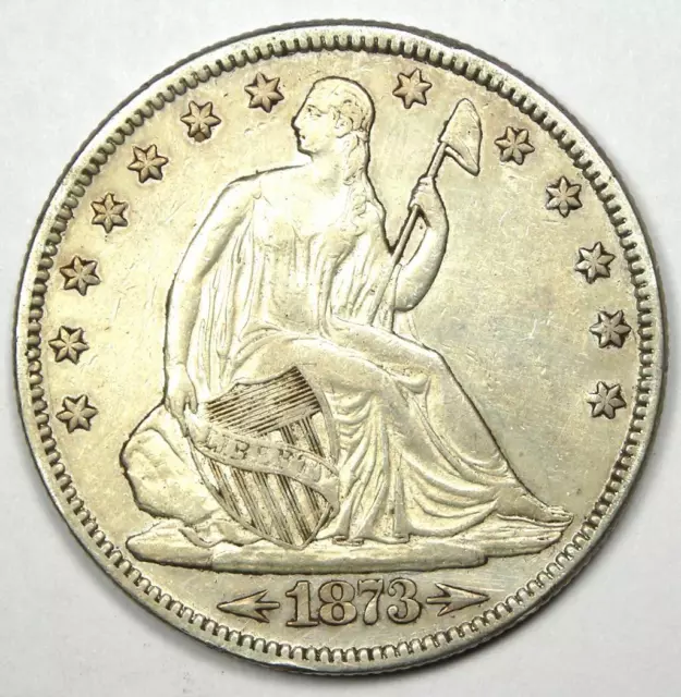 1873 Arrows Seated Liberty Half Dollar 50C Coin - Choice XF / AU Details