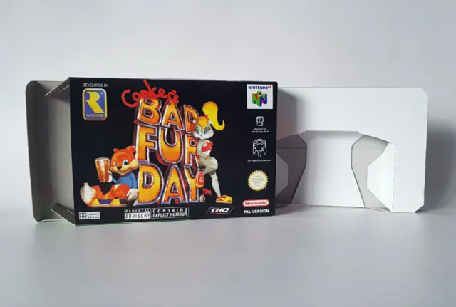 Conkers Bad Fur Day PAL Nintendo 64 N64 Handmade Empty replacement Box & Tray