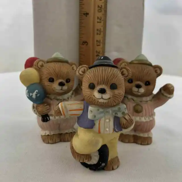 Homco Circus Teddy Bears #1449 Porcelain Figurines Lot of 3