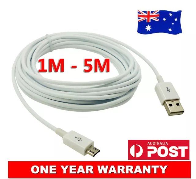 Long Micro USB Data Sync Charger Adapter Cable Cord Lead Wire Premium 5m 3meters