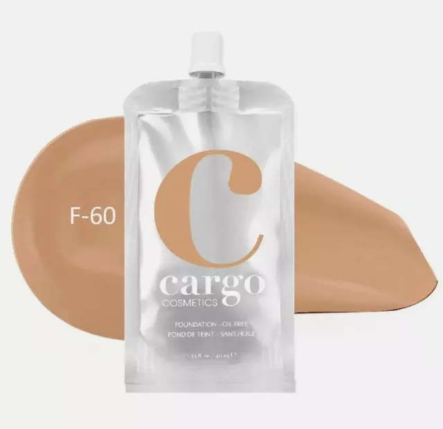 Cargo Cosmetics ölfrei Longwear Foundation F-60 100% recycelbares Paket