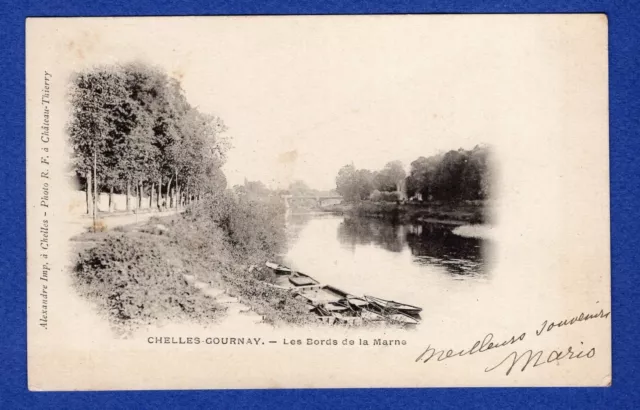 Ah* CPA -> Chelles-Gournay. -> Les Bords de la Marne 1903 Seine-et-Marne -> 77