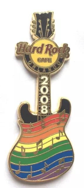 Hard Rock Cafe Pin Orlando 2008 Gay Pride Les Paul Rainbow Guitar